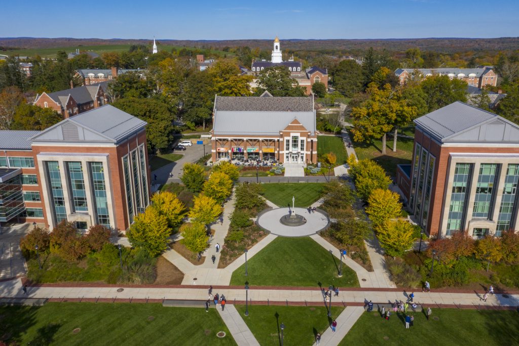 Aerial view of the Student Union Mall.